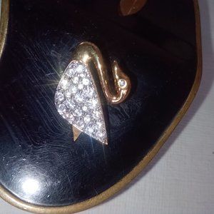 Swarovski Swan Pin Brooch Vintage 7/8" long